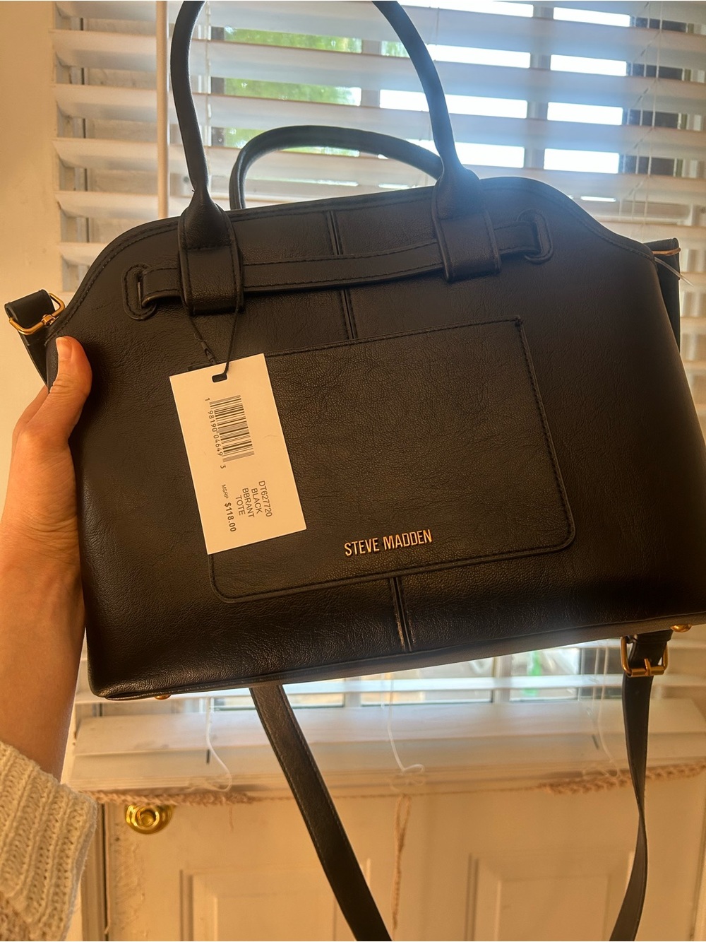 Steve Madden Black Leather Satchel Bag - Classic women’s purse